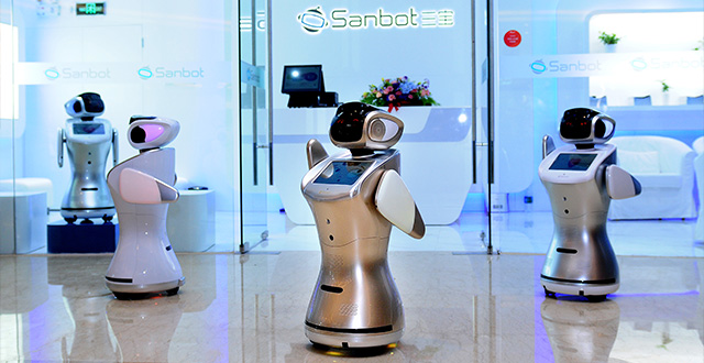 三宝平台机器人首家官方体验店在深圳市宝安区中洲πmall购物中心隆重开业
